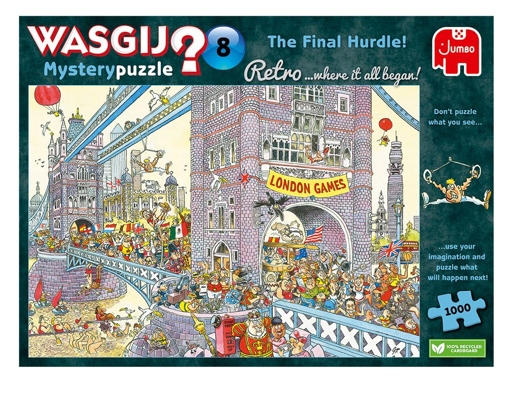 Présentation du casse-tête Wasgij Mystery Retro 8 - The Final Hurdle! (1000 pièces) - Jumbo