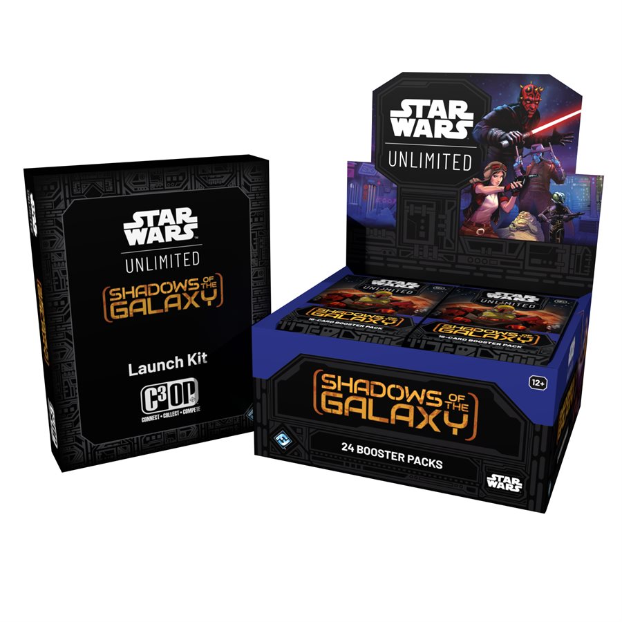 Boîte du jeu Star Wars Unlimited - Shadows of the Galaxy - Launch Kit. Shadows of the Galaxy is the second set of Star Wars: Unlimited.