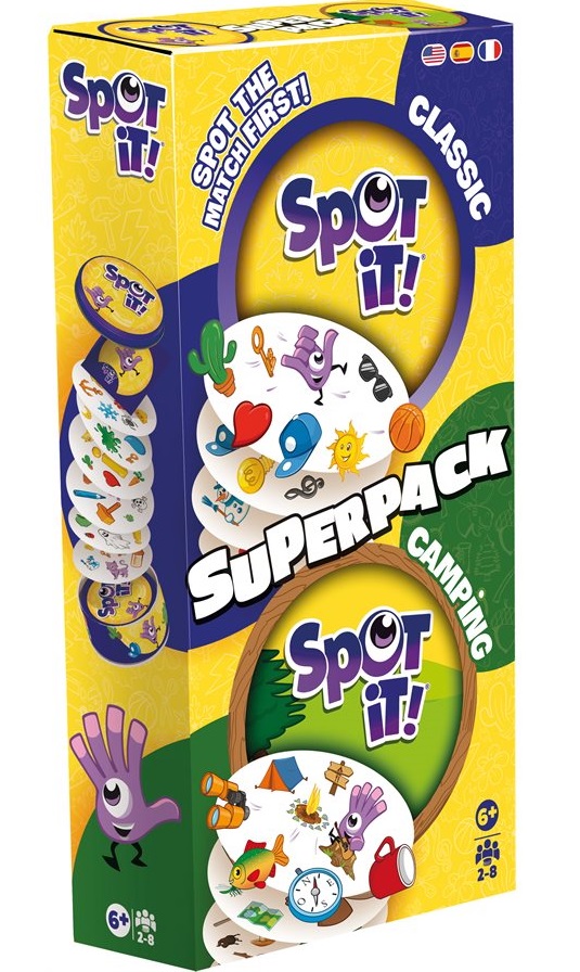 Boîte du jeu Spot it!/Dobble Super Pack Classic/Camping (Eco Box) (ML)