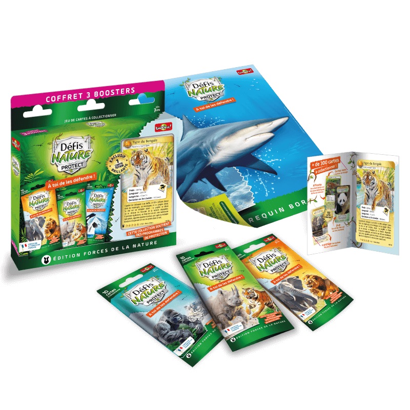 Présentation du jeu Défi Nature Protect - Tigre - Coffret 3 Boosters