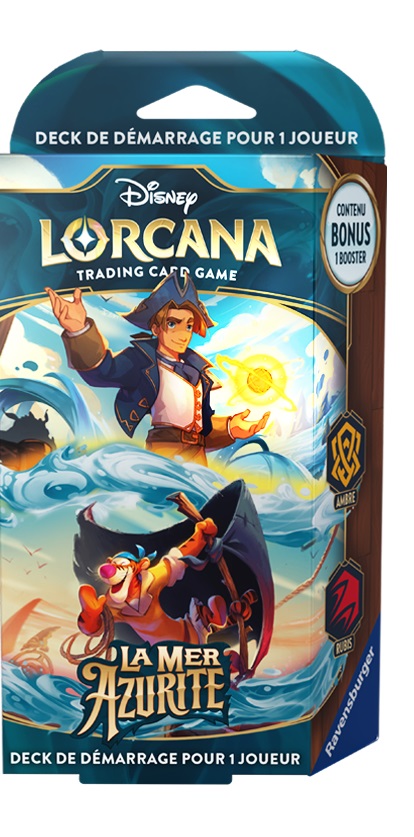 Boîte du jeu Disney Lorcana: La Mer Azurite - Deck de Démarrage (Ambre & Rubis)