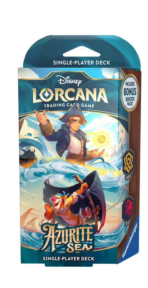 Boîte du jeu Disney Lorcana: Azurite Sea - Starter Deck (Amber & Ruby)