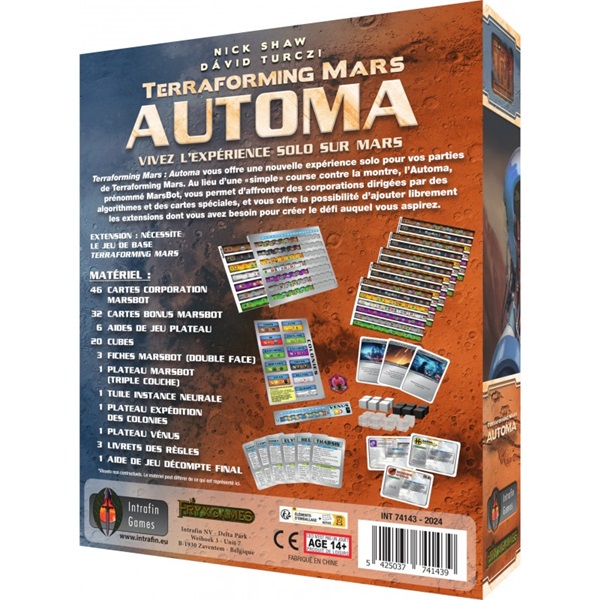 Présentation du jeu Terraforming Mars - Automa (ext)