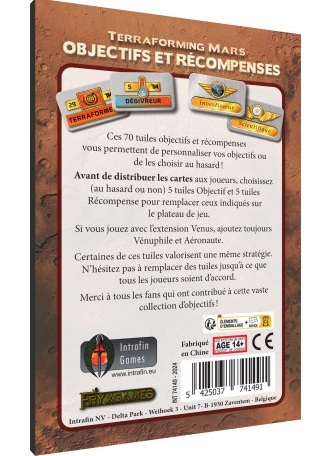 Boîte du jeu Terraforming Mars - Objectifs et Récompenses (ext)