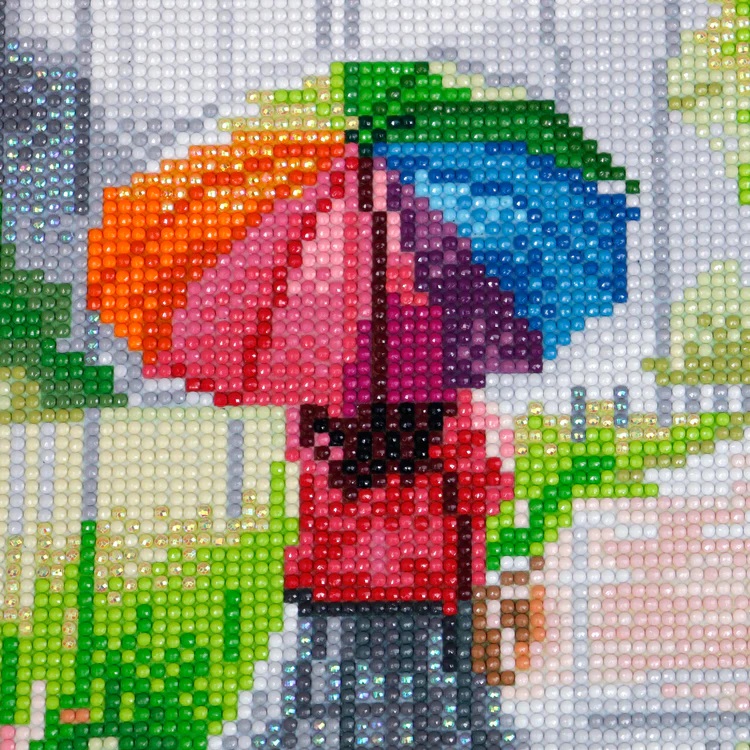 Présentation du bricolage Broderie de Diamants - It's Raining Again (40 x 40)